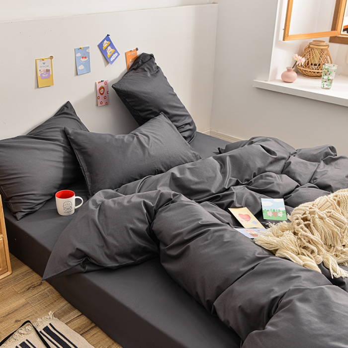 91家纺网 家纺一手货源 找家纺 极梦家纺（支持定制） 2025新款40支13372全棉单被套 深灰