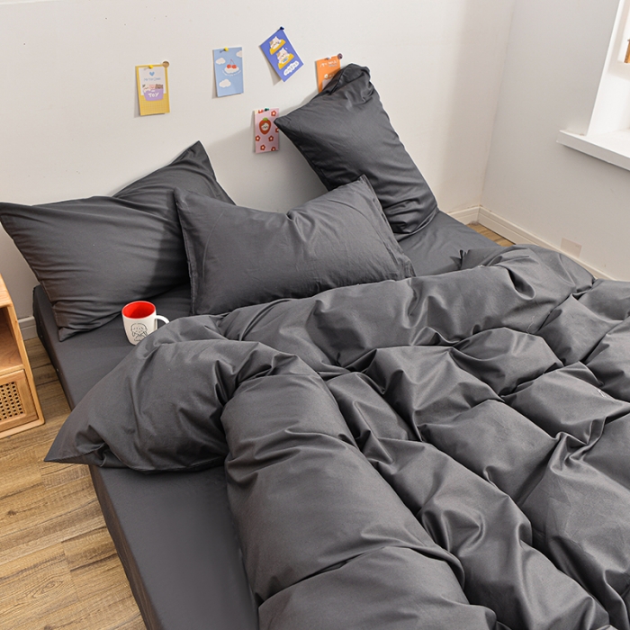 91家纺网 家纺一手货源 找家纺 极梦家纺（支持定制） 2025新款40支13372全棉单被套 深灰