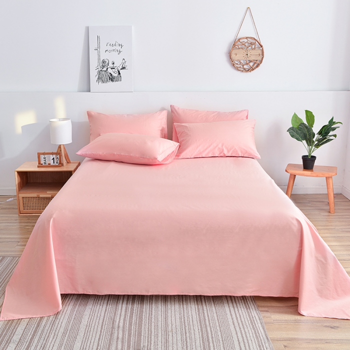 91家纺网 家纺一手货源 找家纺 极梦家纺（支持定制） 2025新款40支13372全棉单床单 粉玉色