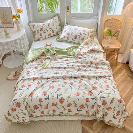 91家纺网 家纺一手货源 找家纺 有货2022新款至臻13372全棉大豆被夏凉被春秋被秋月花