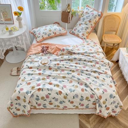 有货2022新款至臻13372全棉大豆被夏凉被春秋被香水玫瑰