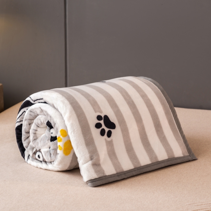 91家纺网 家纺一手货源 找家纺 慕尚 2025新款雪貂绒四季毛毯 背影猫咪