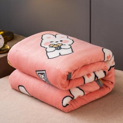 慕尚 2025新款雪貂绒四季毛毯 快乐小兔