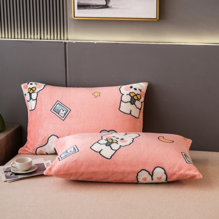 91家纺网 家纺一手货源 找家纺 慕尚 2025新款雪貂绒四季毛毯 快乐小兔