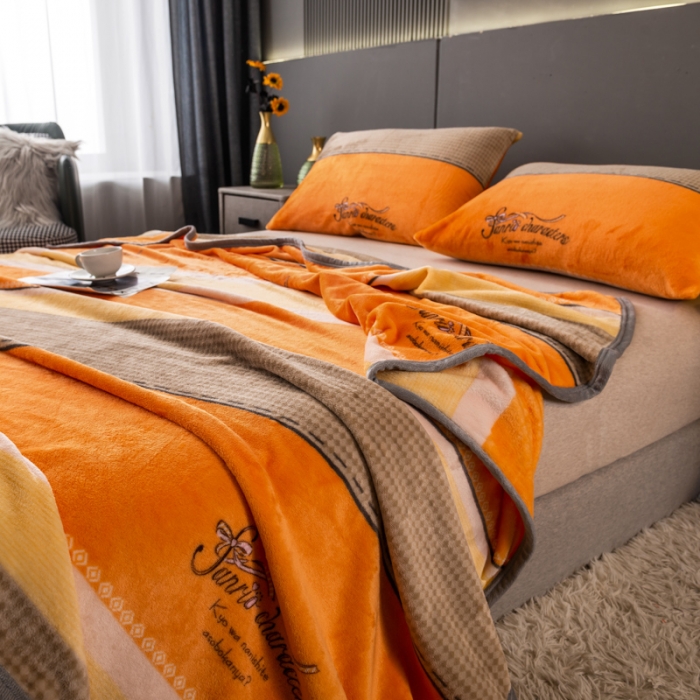 91家纺网 家纺一手货源 找家纺 慕尚 2025新款雪貂绒四季毛毯 绅士