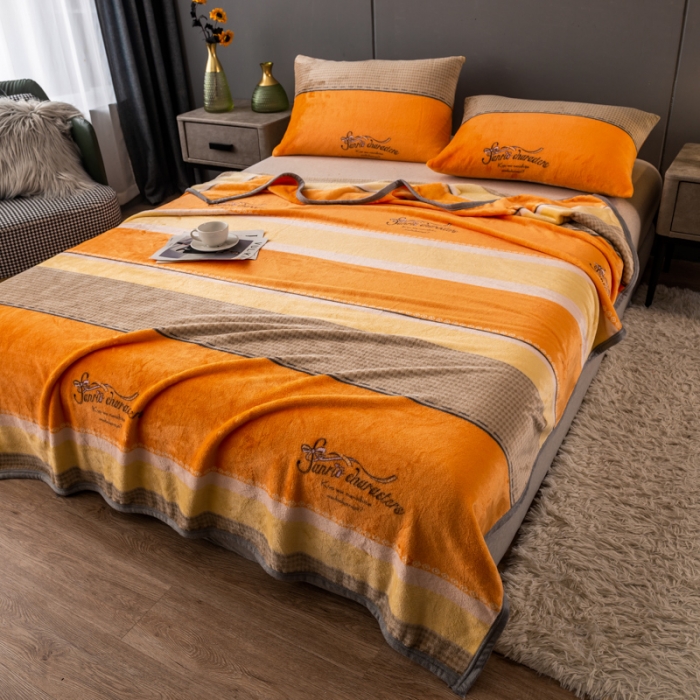 91家纺网 家纺一手货源 找家纺 慕尚 2025新款雪貂绒四季毛毯 绅士