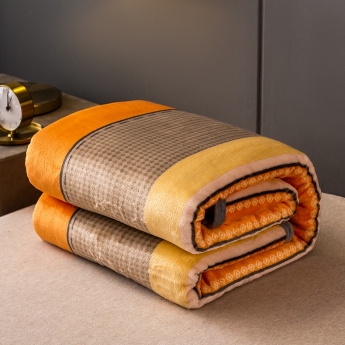 91家纺网 家纺一手货源 找家纺 慕尚 2025新款雪貂绒四季毛毯 绅士