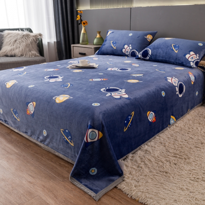 91家纺网 家纺一手货源 找家纺 慕尚 2025新款雪貂绒四季毛毯 太空人