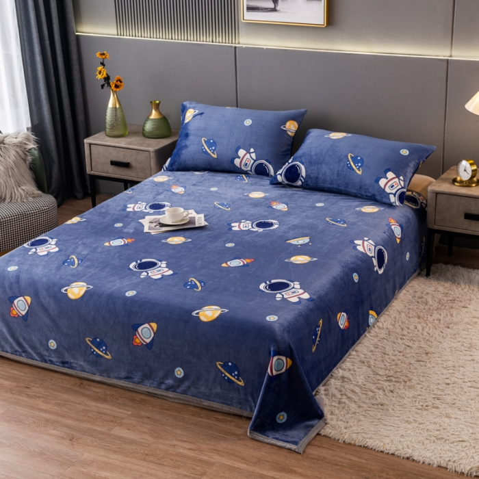 91家纺网 家纺一手货源 找家纺 慕尚 2025新款雪貂绒四季毛毯 太空人