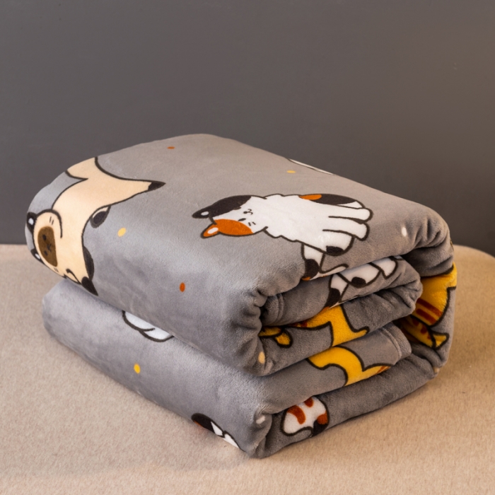 91家纺网 家纺一手货源 找家纺 慕尚 2025新款雪貂绒四季毛毯 小猫咪