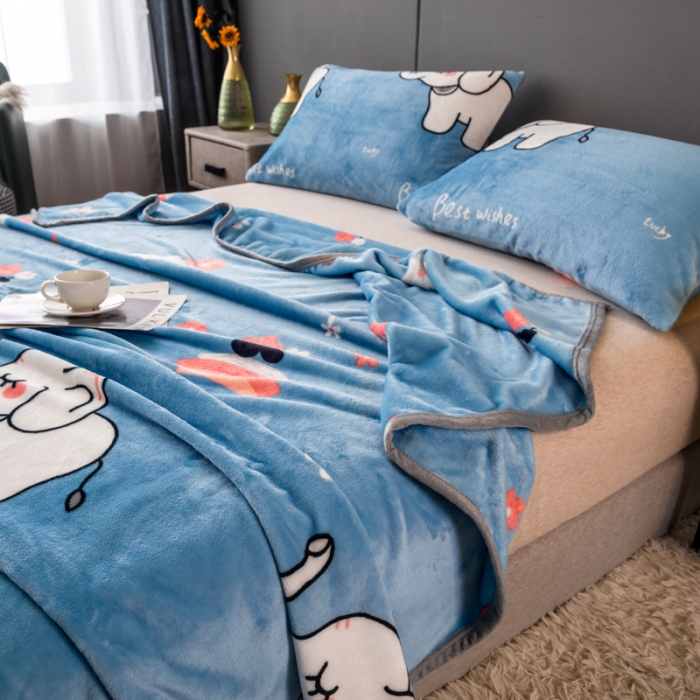 91家纺网 家纺一手货源 找家纺 慕尚 2025新款雪貂绒四季毛毯 小象