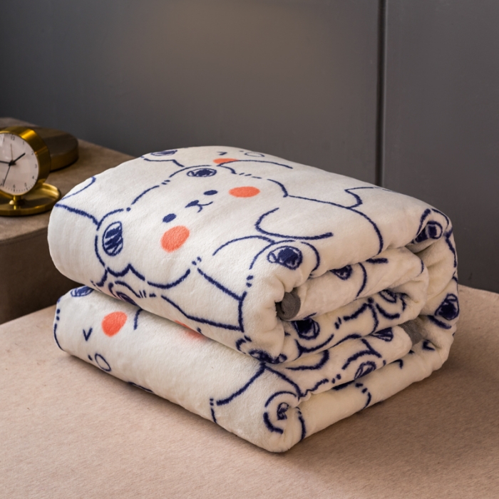 91家纺网 家纺一手货源 找家纺 慕尚 2025新款雪貂绒四季毛毯 小熊宝