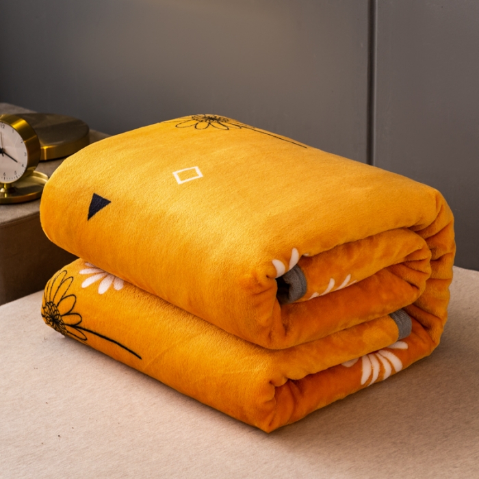 91家纺网 家纺一手货源 找家纺 慕尚 2025新款雪貂绒四季毛毯 幸运花