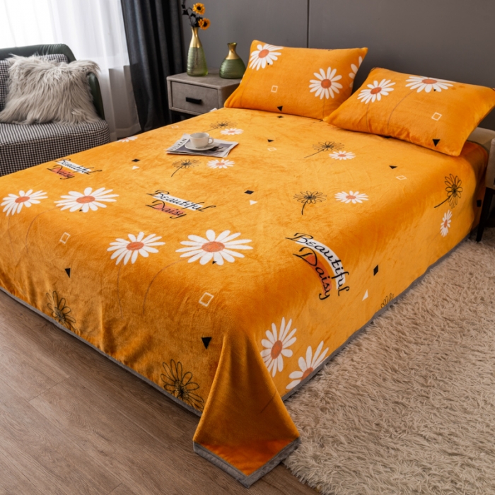 91家纺网 家纺一手货源 找家纺 慕尚 2025新款雪貂绒四季毛毯 幸运花