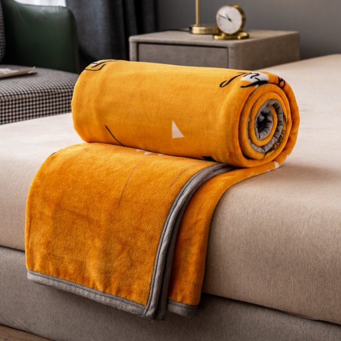 91家纺网 家纺一手货源 找家纺 慕尚 2025新款雪貂绒四季毛毯 幸运花