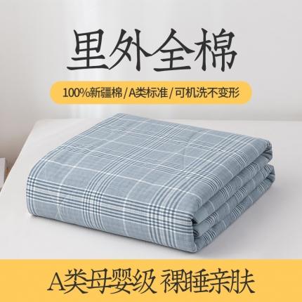 91家纺网 家纺一手货源 找家纺 （总）莱宁被业 2023新款a类全棉色织水洗棉夏被四件套