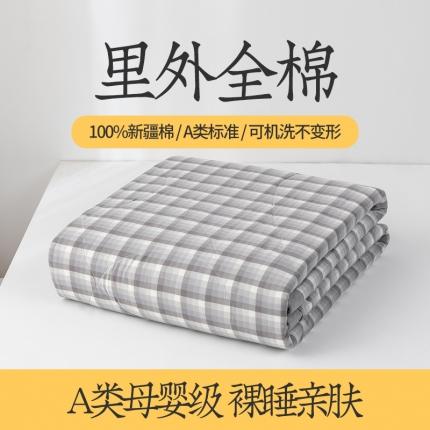 91家纺网 家纺一手货源 找家纺 （总）莱宁被业 2023新款a类全棉色织水洗棉夏被四件套