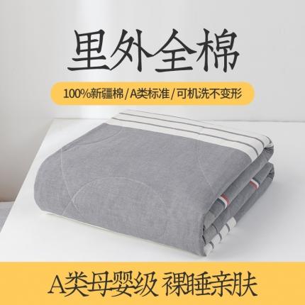 91家纺网 家纺一手货源 找家纺 （总）莱宁被业 2023新款a类全棉色织水洗棉夏被四件套