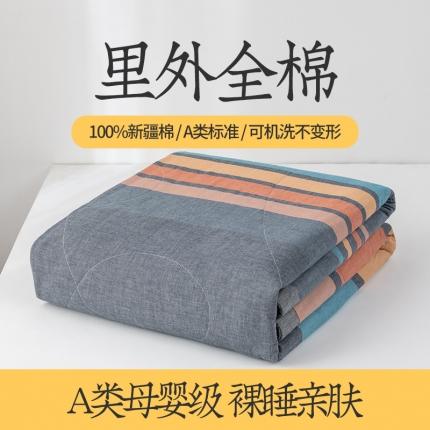 91家纺网 家纺一手货源 找家纺 （总）莱宁被业 2023新款a类全棉色织水洗棉夏被四件套