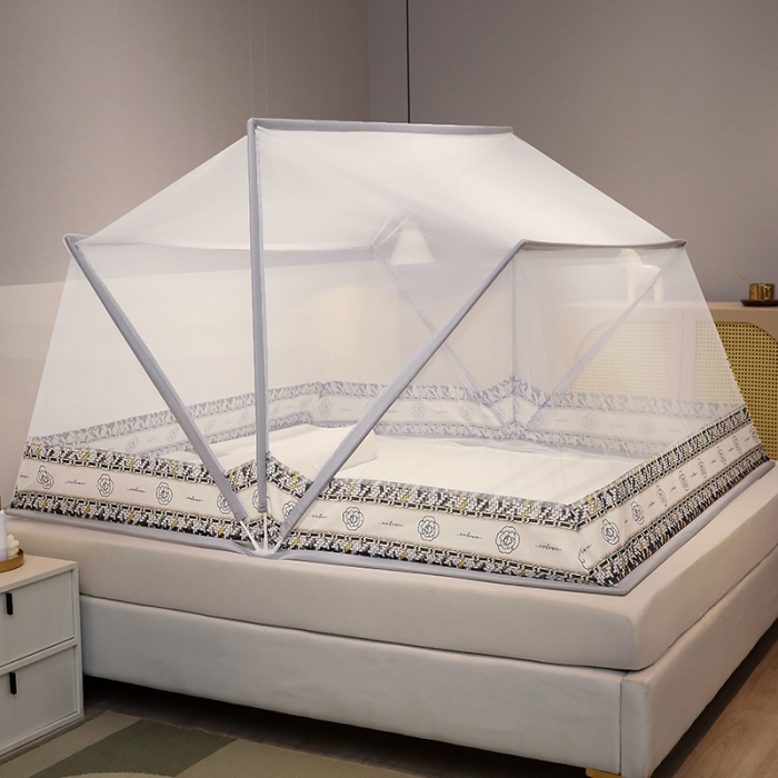 91家纺网 家纺一手货源 找家纺 （总）青竹苑 2022新款网红折叠蚊帐-五股加高