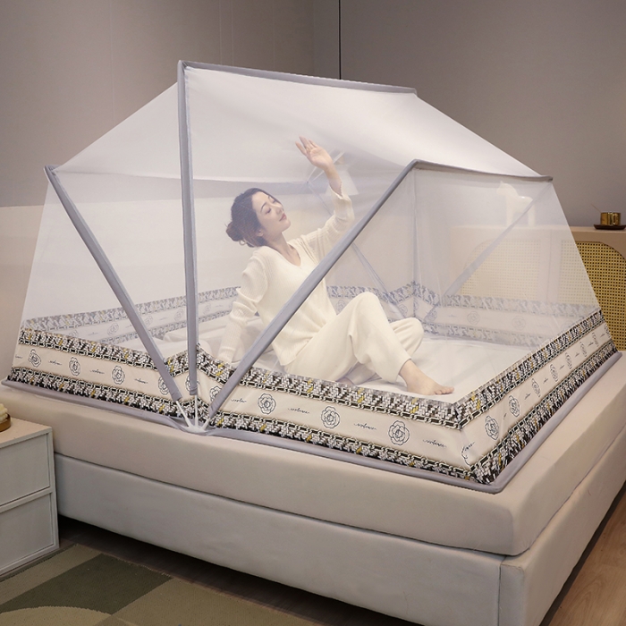 91家纺网 家纺一手货源 找家纺 （总）青竹苑 2022新款网红折叠蚊帐-五股加高