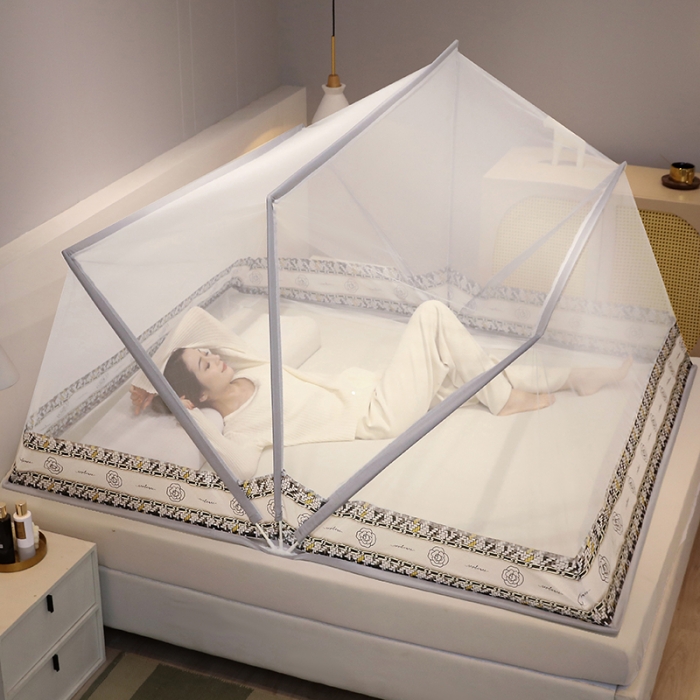 91家纺网 家纺一手货源 找家纺 （总）青竹苑 2022新款网红折叠蚊帐-五股加高