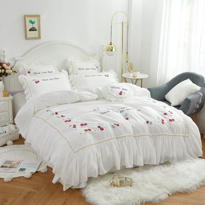 91家纺网 家纺一手货源 找家纺 亲亲公主 新款全棉蕾丝公主风四件套绣花四件套