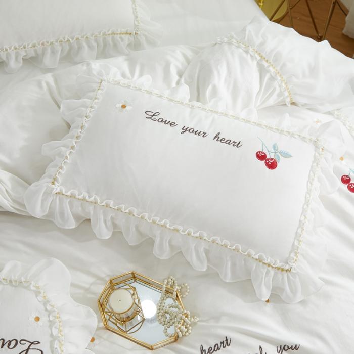 91家纺网 家纺一手货源 找家纺 亲亲公主 新款全棉蕾丝公主风四件套绣花四件套