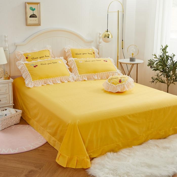 91家纺网 家纺一手货源 找家纺 亲亲公主 新款全棉蕾丝公主风四件套绣花四件套