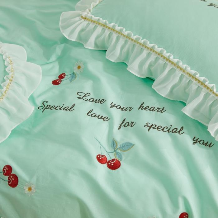 91家纺网 家纺一手货源 找家纺 亲亲公主 新款全棉蕾丝公主风四件套绣花四件套