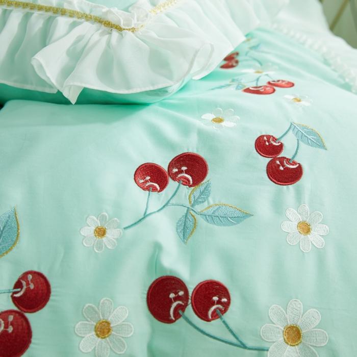 91家纺网 家纺一手货源 找家纺 亲亲公主 新款全棉蕾丝公主风四件套绣花四件套