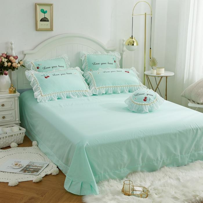 91家纺网 家纺一手货源 找家纺 亲亲公主 新款全棉蕾丝公主风四件套绣花四件套