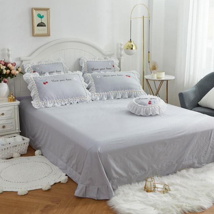 91家纺网 家纺一手货源 找家纺 亲亲公主 新款全棉蕾丝公主风四件套绣花四件套