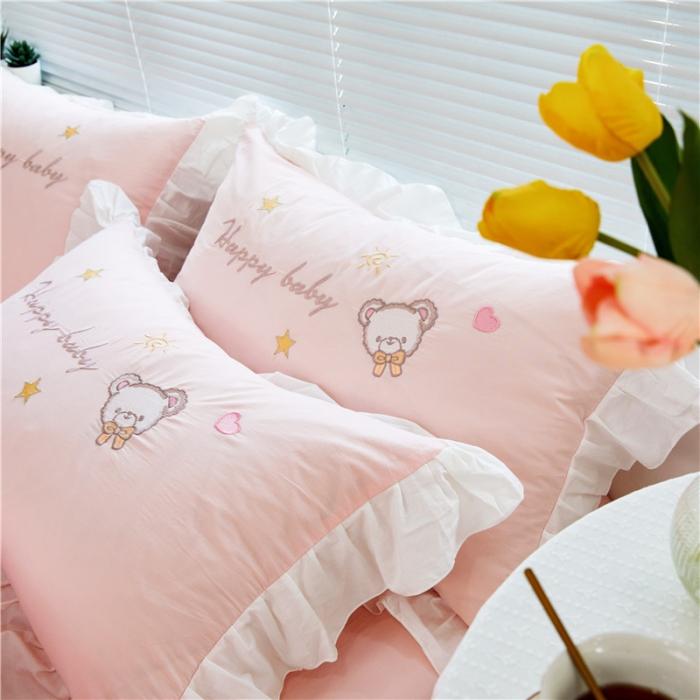 91家纺网 家纺一手货源 找家纺 （总）亲亲公主2025全棉水洗棉卡通可爱风刺绣四件套