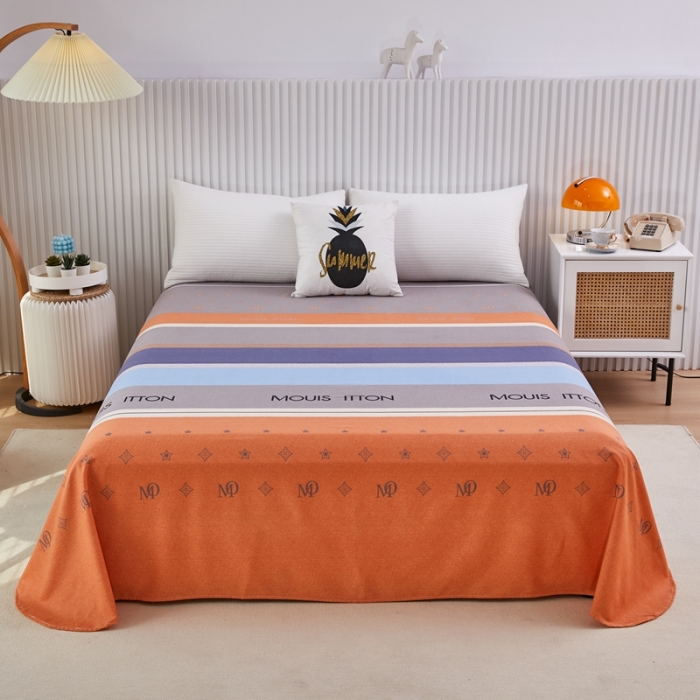 91家纺网 家纺一手货源 找家纺 杜先生 2023新款全棉加厚喷气活性磨毛圆角床单 圣托里尼-桔