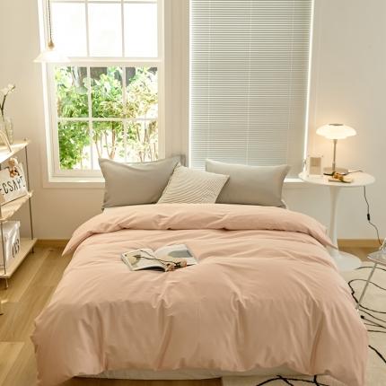 91家纺网 家纺一手货源 找家纺 新款纯色单被套 梅子粉