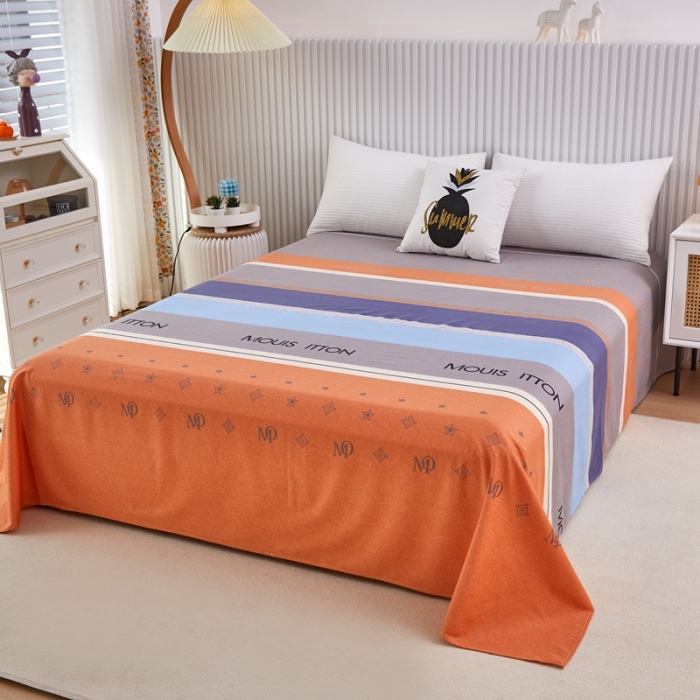 91家纺网 家纺一手货源 找家纺 杜先生 2023新款全棉加厚喷气活性磨毛直角床单 圣托里尼-桔