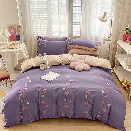 91家纺网 家纺一手货源 找家纺 （总）眠帛 2022新款柔丝棉绣花四件套