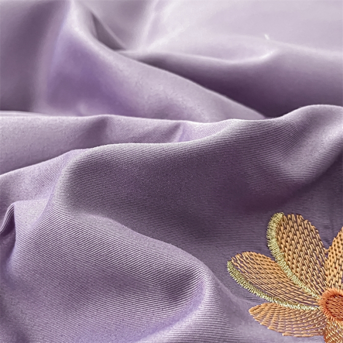 91家纺网 家纺一手货源 找家纺 眠帛 2022新款柔丝棉绣花四件套 花恋优雅紫