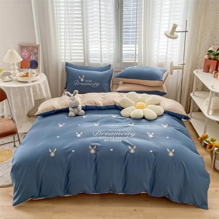 眠帛 2022新款柔丝棉绣花四件套 伊洛宾利兰