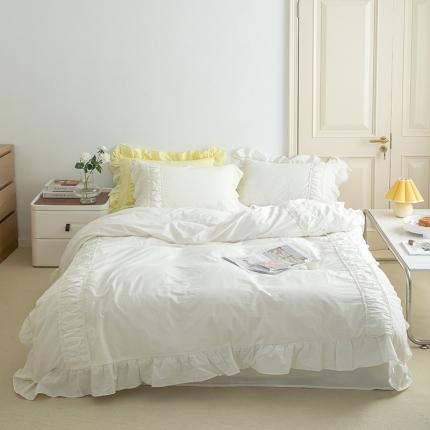 （总）玛奇朵 新款40s全棉水洗棉花边四件套-恬蜜系列 棚拍图