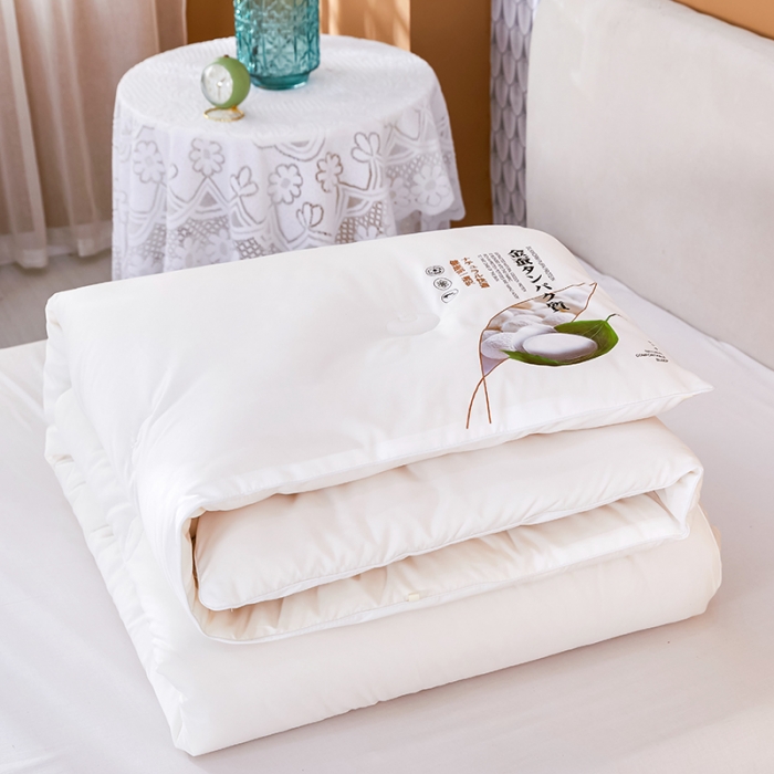 91家纺网 家纺一手货源 找家纺 丽卡家纺 2023新款春款蚕蛹棉蛋白春秋大豆被 蚕蛹棉蛋白大豆春秋被-白