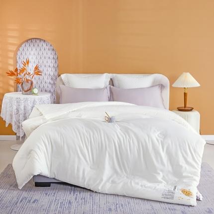 91家纺网 家纺一手货源 找家纺 丽卡家纺 2023新款大豆被春秋被-相亲相爱 相亲相爱大豆春秋被-白