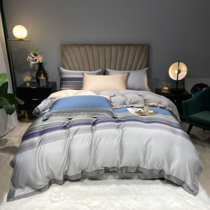 91家纺网 家纺一手货源 找家纺 朵美 2022新款60天丝数码印花夏被四件套