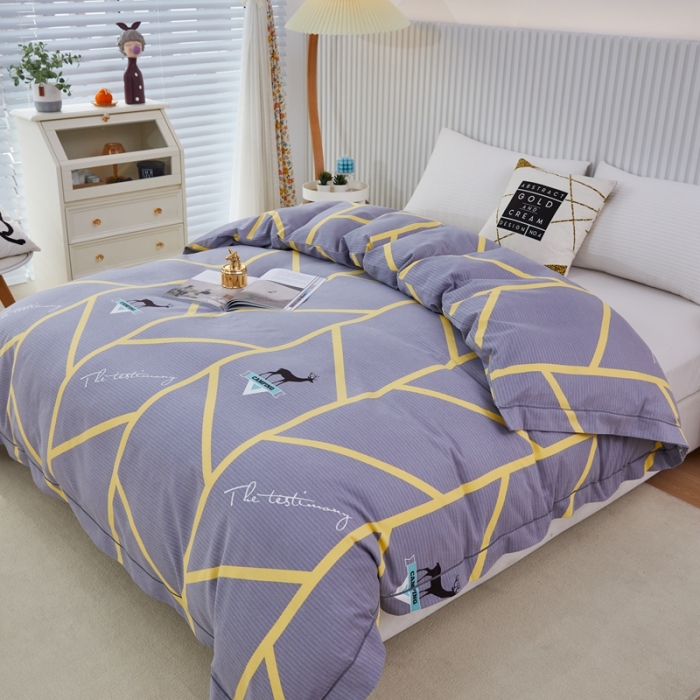 91家纺网 家纺一手货源 找家纺 杜先生 2023新款全棉加厚喷气活性磨毛单被套 快乐露营-灰