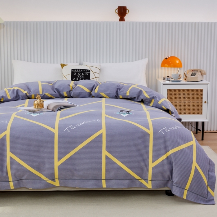 91家纺网 家纺一手货源 找家纺 杜先生 2023新款全棉加厚喷气活性磨毛单被套 快乐露营-灰