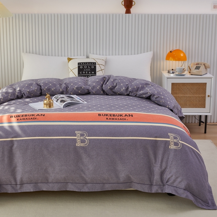 91家纺网 家纺一手货源 找家纺 杜先生 2023新款全棉加厚喷气活性磨毛单被套 魅力生活-灰