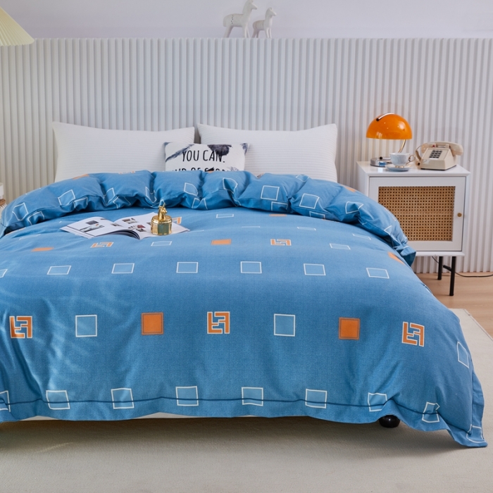 91家纺网 家纺一手货源 找家纺 杜先生 2023新款全棉加厚喷气活性磨毛单被套 梦幻空间-蓝