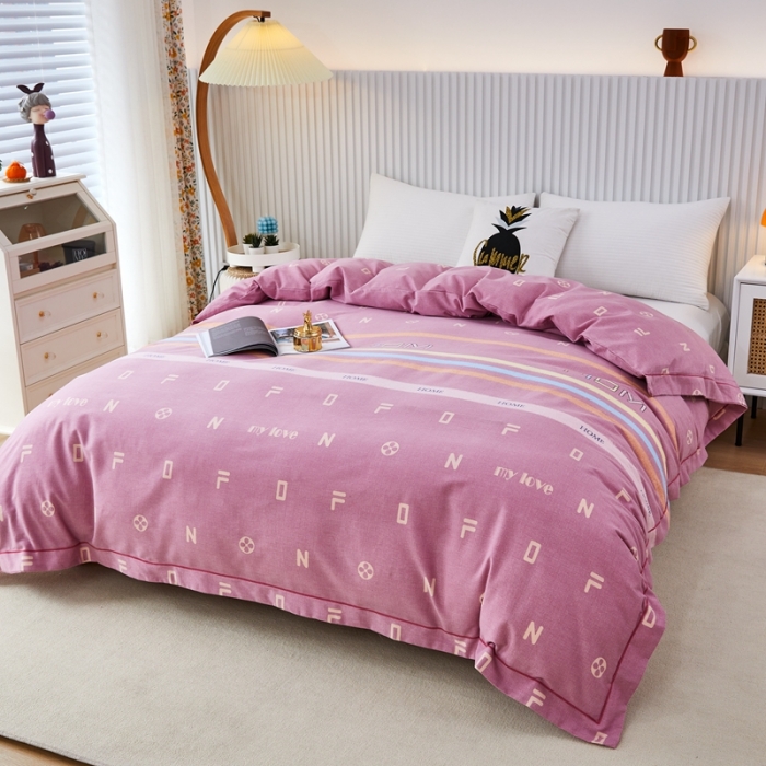 91家纺网 家纺一手货源 找家纺 杜先生 2023新款全棉加厚喷气活性磨毛单被套 名爵世家-豆沙