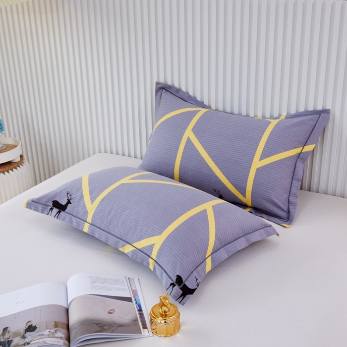 91家纺网 家纺一手货源 找家纺 杜先生新款全棉加厚喷气活性磨毛枕套48*74/对快乐露营-灰